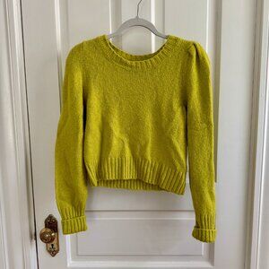 NWT Maeve Crewneck Puff-Sleeve Sweater